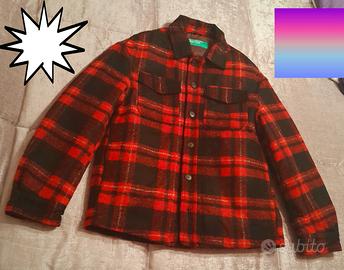 Benetton overshirt imbottita tartan