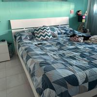 Letto ikea con rete e doge in legno