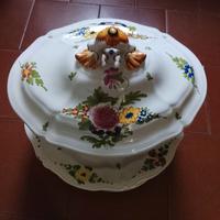 Zuppiera e piatto con alzata ceramiche arte imola
