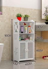 Mobiletto bagno salvaspazio bianco