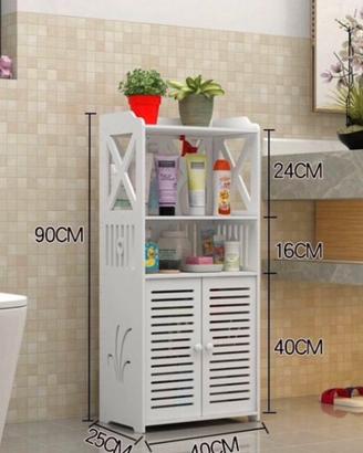 Mobiletto bagno salvaspazio bianco