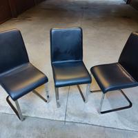 Sedie in ecopelle nera