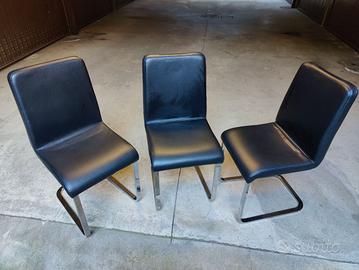 Sedie in ecopelle nera