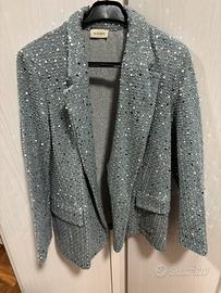 Blazer jeans con pailletes tg M