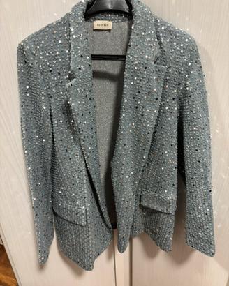 Blazer jeans con pailletes tg M