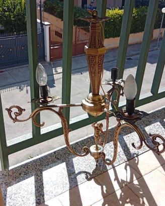 Lampadario in ottone fatto a mano