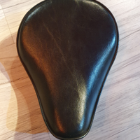 Sella Nera Pelle Per Moto Custom - Bobber