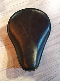 Sella Nera Pelle Per Moto Custom - Bobber