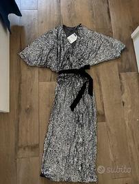 Abito lungo di paillettes argento Dixie S/M