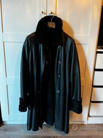 Cappotto in pelle e pelliccia vera