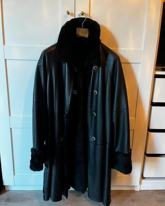 Cappotto in pelle e pelliccia vera
