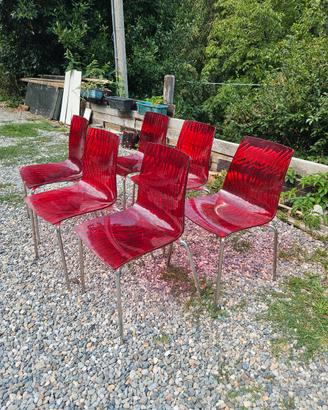 SEDIE IN RESINA ROSSE 
