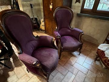 Coppia di poltrone antiche del ’700