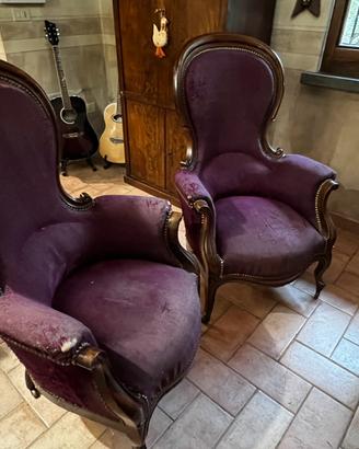 Coppia di poltrone antiche del ’700