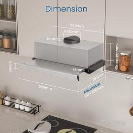 Cappa aspirante telescopica 60cm filtri carbone at