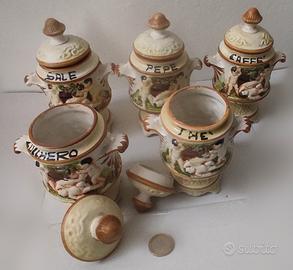 Set cucina contenitori in ceramica, zucchero, caff