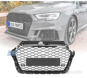 GRIGLIA PER AUDI A3 8V 17-19 LOOK RS3 NERO LUCIDO