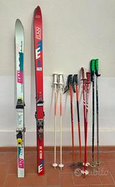 Lotto 2 paia SCI con ATTACCHI + 4 paia BASTONCINI
