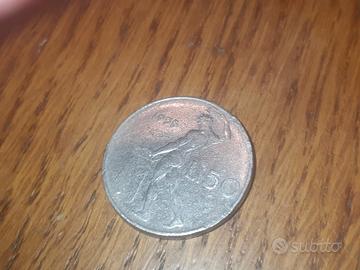 Moneta 50 lire del 1955 