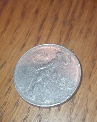 Moneta 50 lire del 1955 