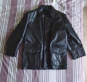 giacca vera pelle imbottita nera Made in Italy XL