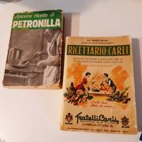 2 Ricettari CARLI (1961) + PETRONILLA (1956)