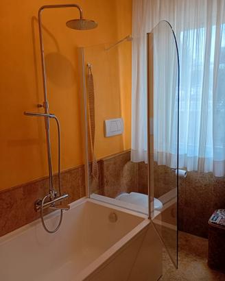 vasca da bagno 180x76 cm + Vetro divisorio 