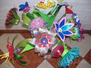 Fiori fatti a mano, lavorazione artigianale, centr