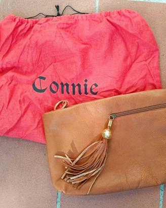 Pochette Connie in pelle marrone made in Italy