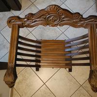 Sedia Savonarola pieghevole in legno intagliato co