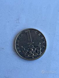 1 Koruna moneta Repubblica Ceca