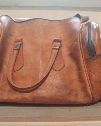 Borsa da viaggio di puro cuoio