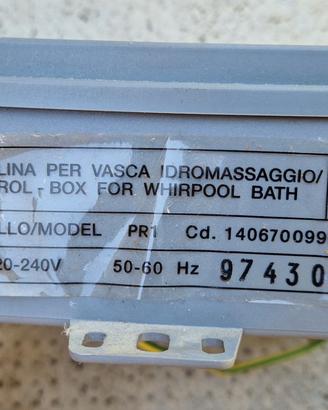 Pompa e centralina vasca idromassaggio