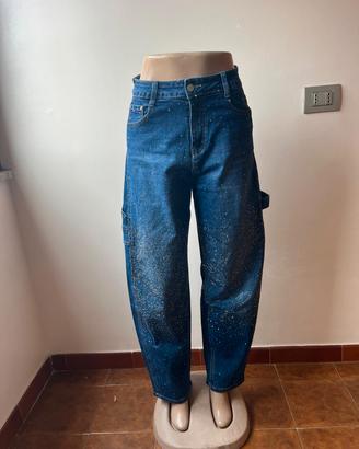 jeans baloon con strass
