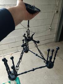 lampadario in ferro battuto 