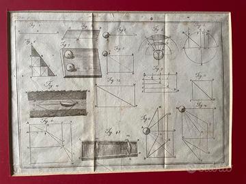 Antica incisione Elementi di fisica , 1808