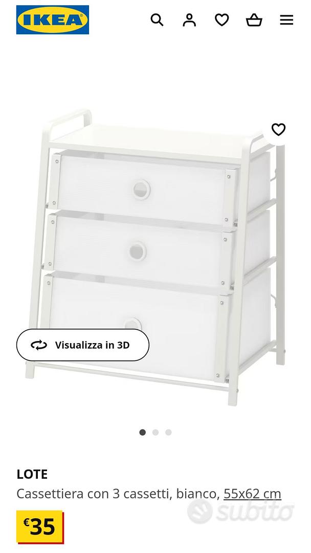 LOTE Cassettiera con 3 cassetti, bianco, 55x62 cm - IKEA Italia