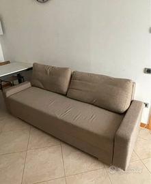 Divano letto 3 posti in tessuto