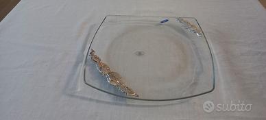 Piatto in cristallo e argento