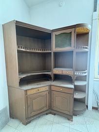 MOBILE ANGOLARE IN LEGNO VINTAGE D'EPOCA
