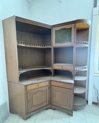 MOBILE ANGOLARE IN LEGNO VINTAGE D'EPOCA