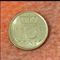 Moneta da 10 centesimi del 1963 reg Juliana Olanda