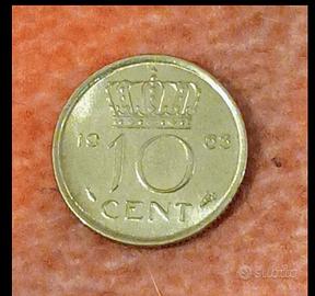 Moneta da 10 centesimi del 1963 reg Juliana Olanda