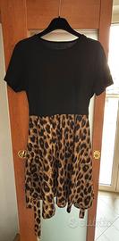 Vestito a mezze maniche leopardeto
