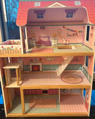 Grande Casa bambole + 8 barbie + arredi + auto