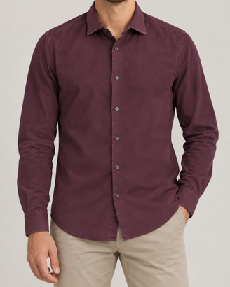 Camicia OVS uomo M bordeaux cotone stretch