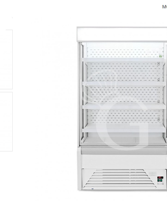Murale espositivo ventilato con tenda notte L.1330