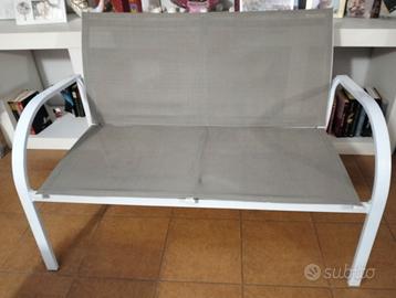 Panchina da esterno in tessuto e metallo