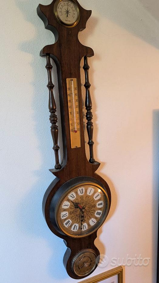 Orologio Da Parete Vintage Stile Stazione Ferroviaria, 20,3 Cm, Doppio Quadrante, Battuto Nero, Movimento Silenzioso