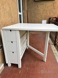 Tavolo a ribalta IKEA NORDEN bianco